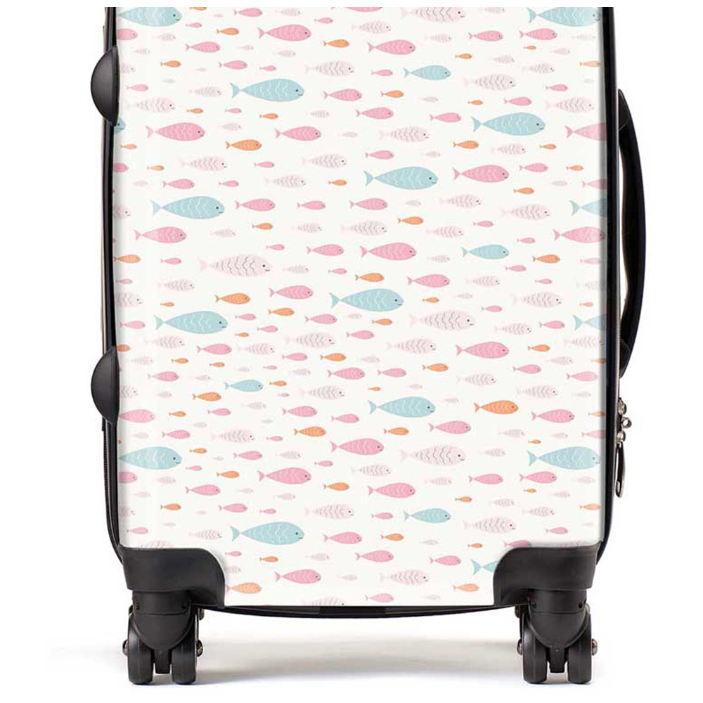 Warren Reed Designer Cabin Hand Drawn Swimming Fish Suitcase | Wilko