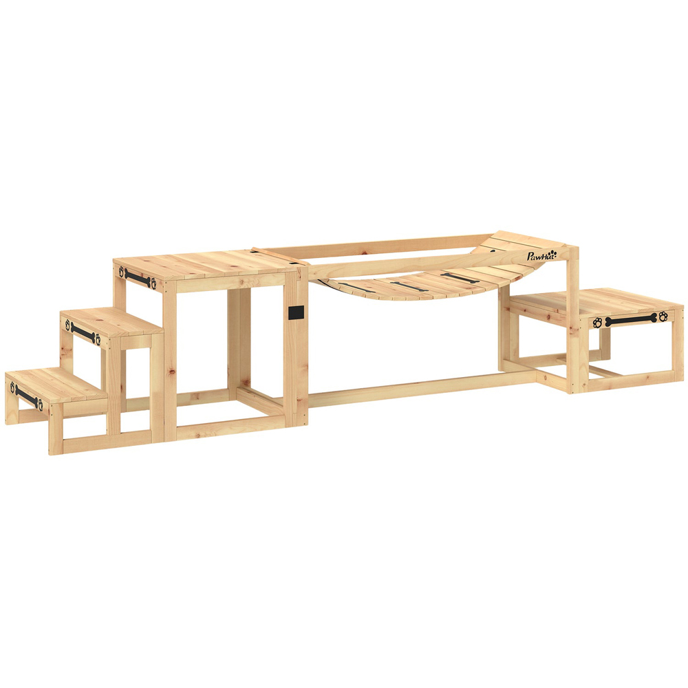 PawHut 3 Piece Natural Wood Dog Agility Training Equipment Image 1