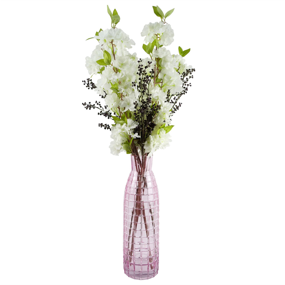 Botanik Pink Tall Square Glass Vase 49cm Image 5