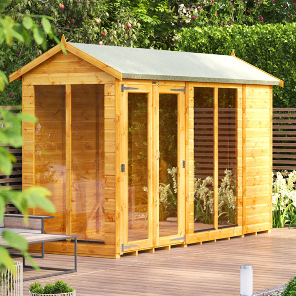 Power Sheds 10 x 4ft Double Door Apex Traditional Summerhouse Image 2