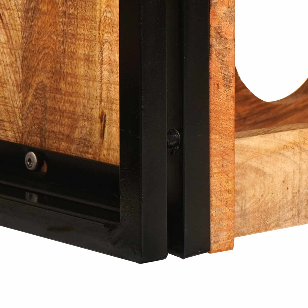 vidaXL 10 Bottle Brown Solid Rough Mango Wood Wall Mounted Wine Rack Image 8