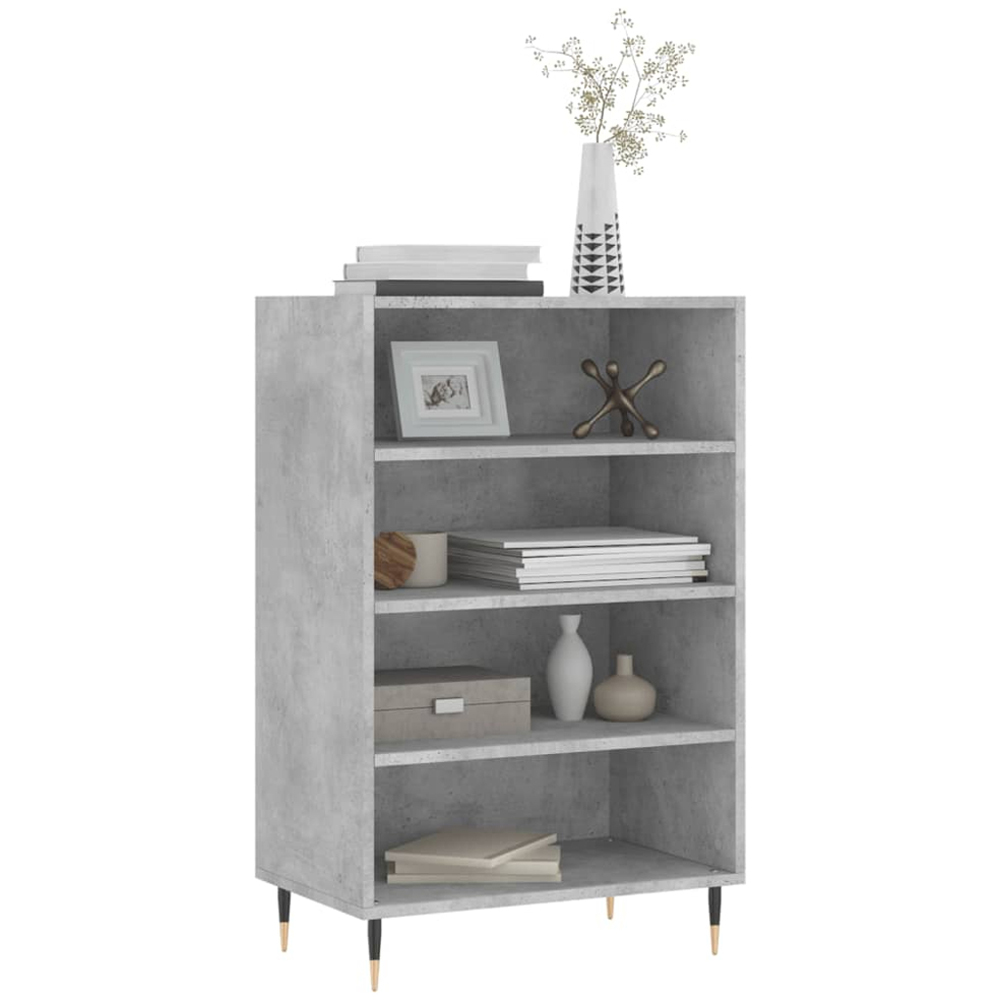 vidaXL 4 Shelf Concrete Grey Highboard Image 3