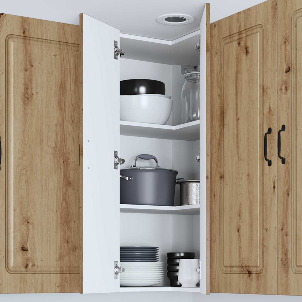 vidaXL 2 Door Artisan Oak Kitchen Wall Corner Cabinet Image 1