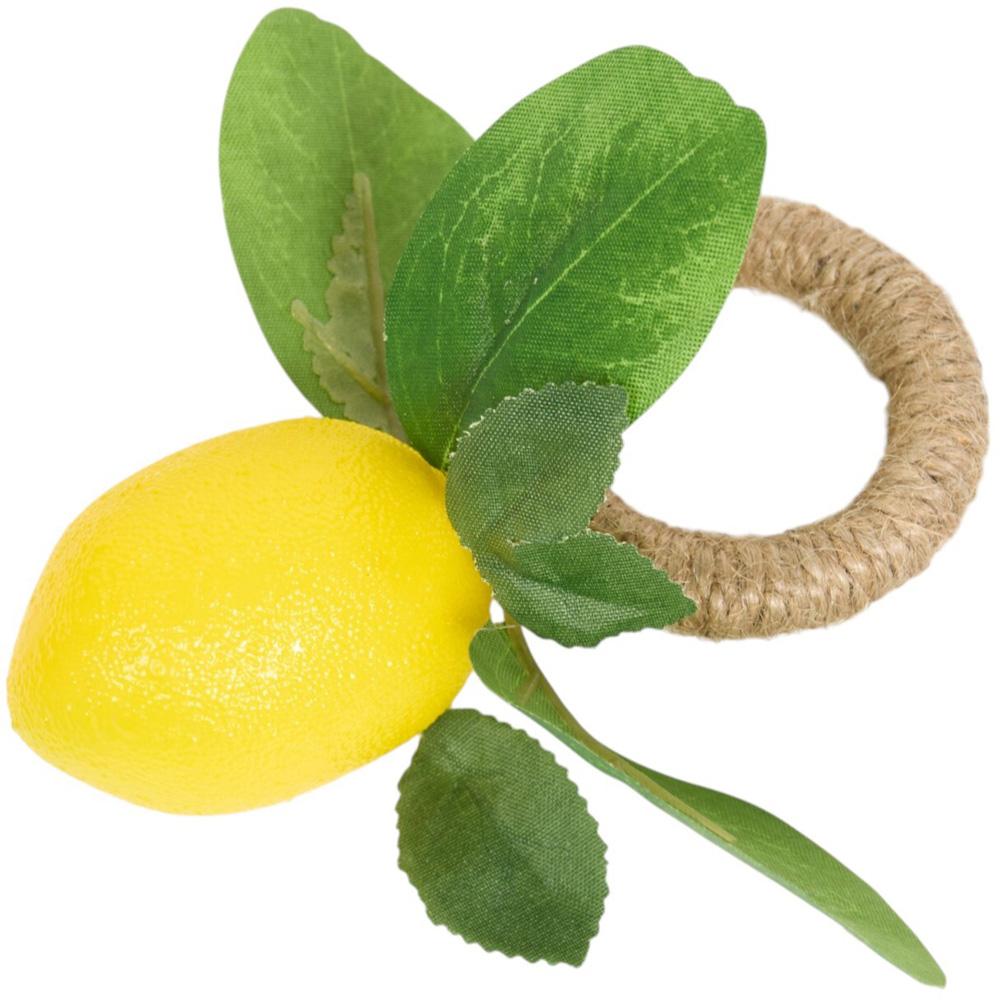 Pack of 2 Lemon Napkin Rings Yellow Image 4