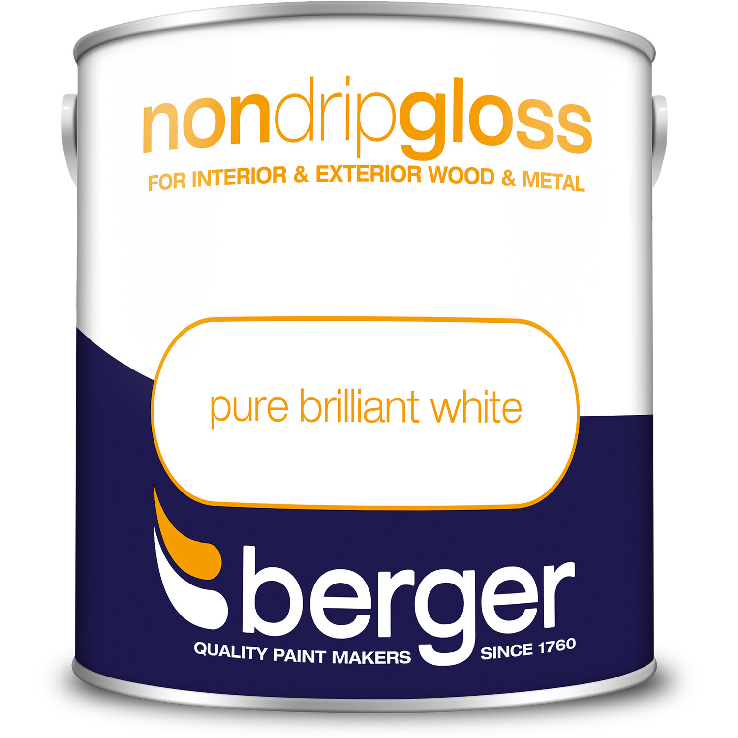 Berger Non Drip Gloss 2.5L - Pure Brilliant White Image 2