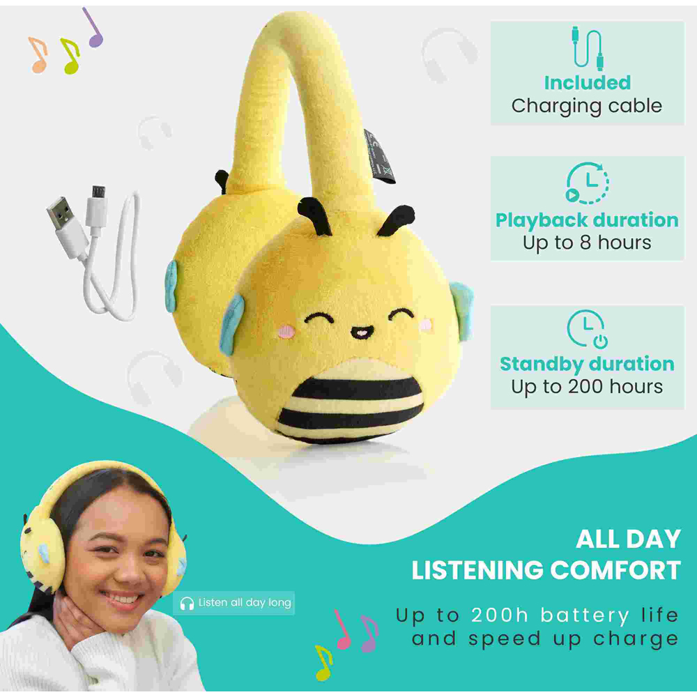 Lazerbuilt Squishmallows Sunny Plush Bluetooth Headphones Image 8