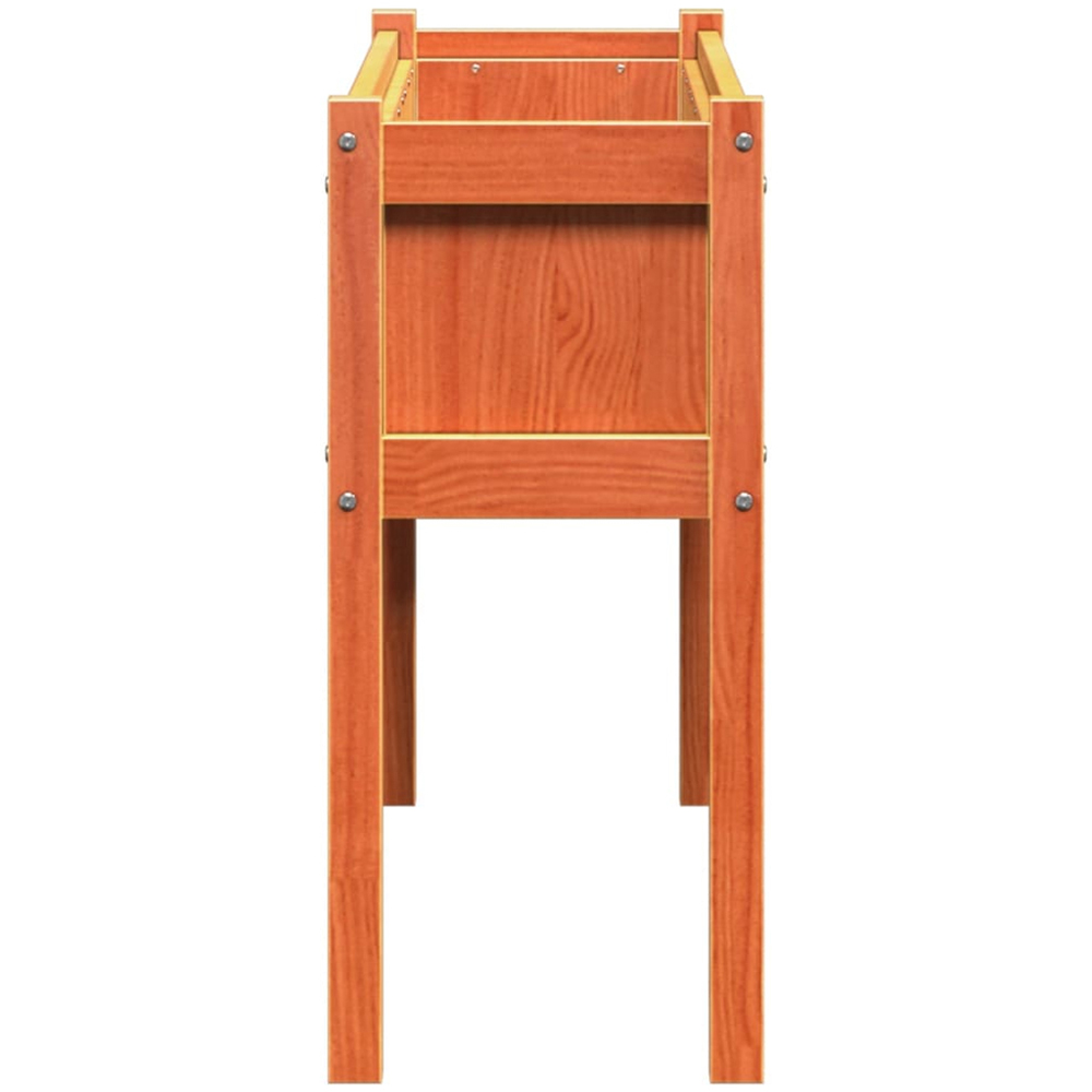 vidaXL Wax Brown Solid Pine Wood Garden Planter with Legs 70 x 110 x 31cm Image 5