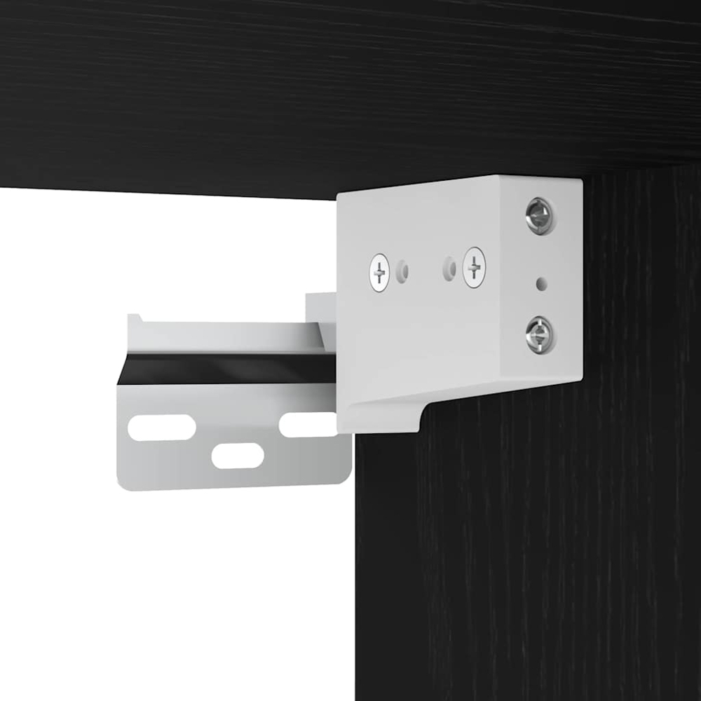vidaXL 3 Glass Door Black Oak Wall Cabinet Image 7