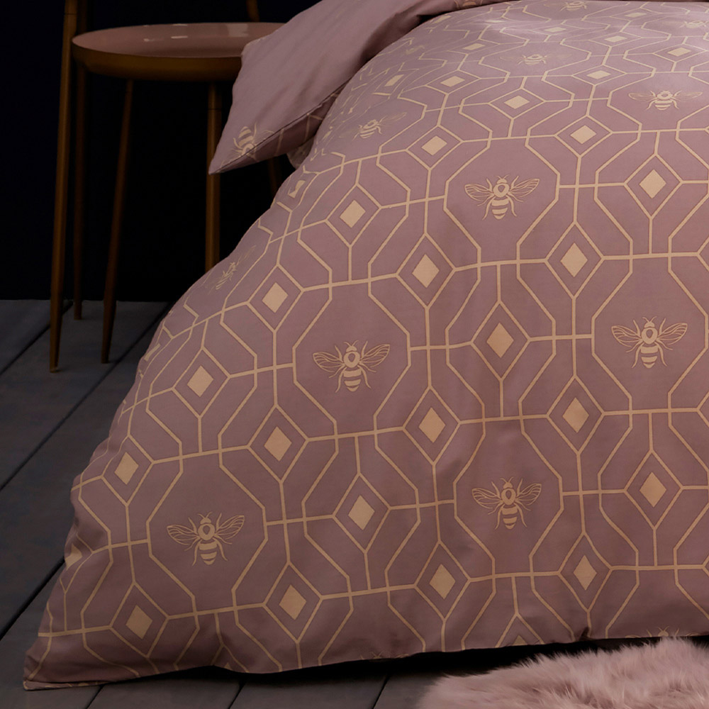 furn. Bee Deco Single Blush Duvet Set Image 4