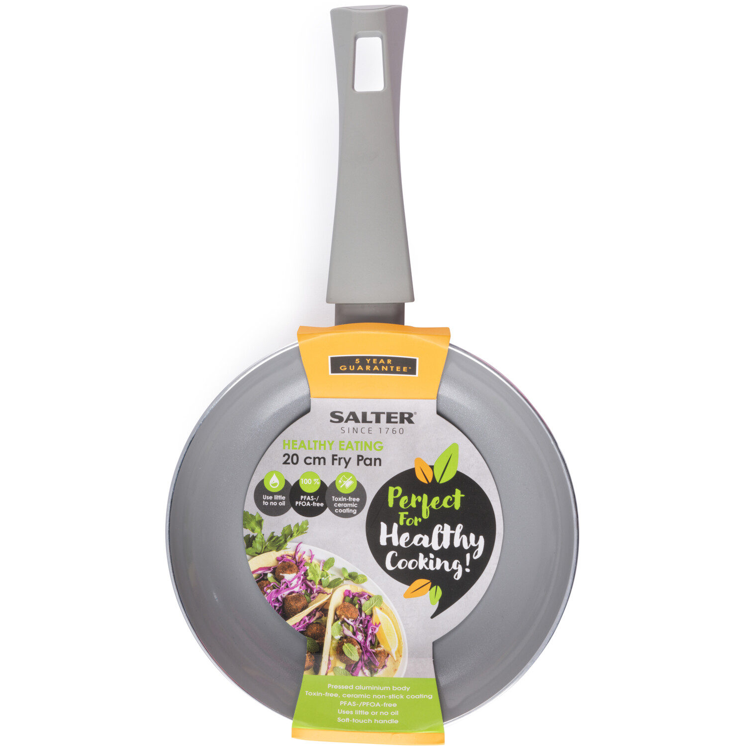 Salter Healthy Eating Frying Pan Grey / 20cm Wilko