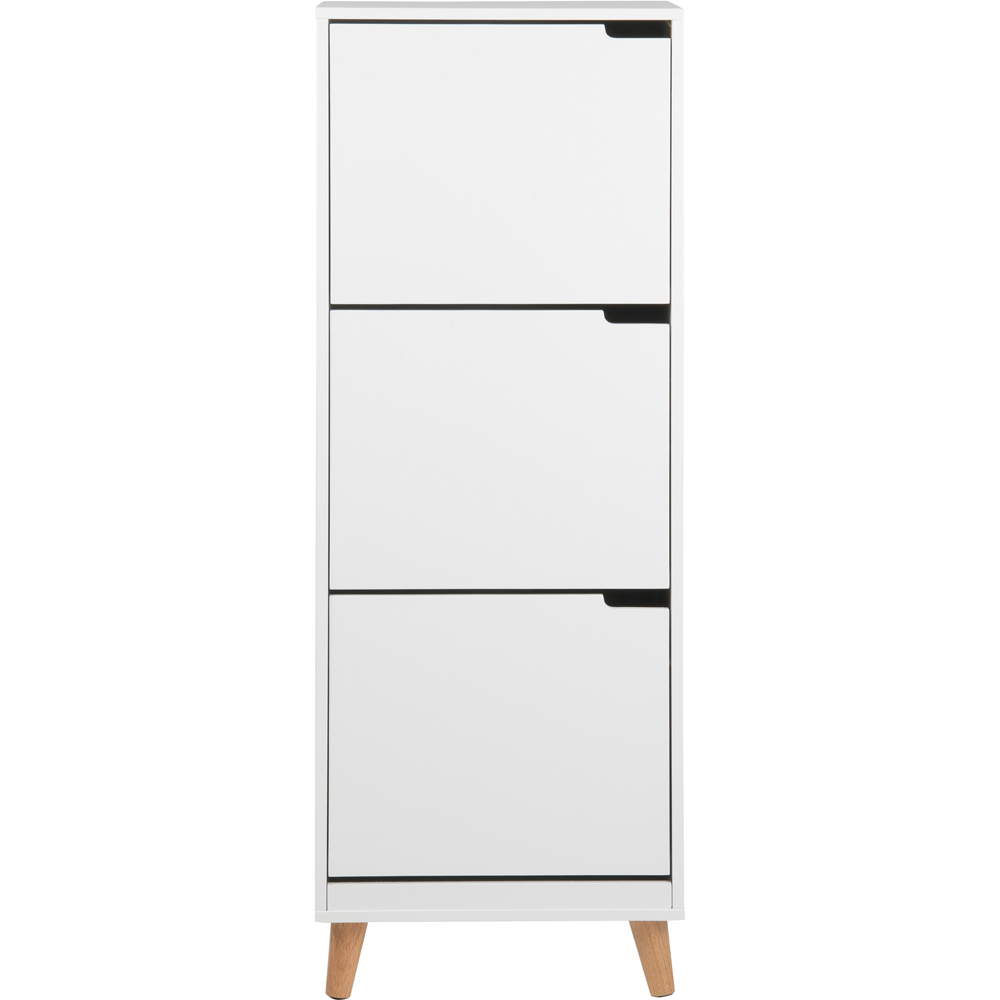 Florence Mitra 3 Flip Down Door White Shoe Cabinet Image 3