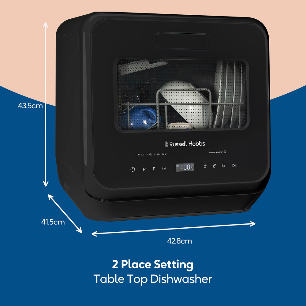 Russell Hobbs RH2TTDW101B Black Tabletop Dishwasher Image 9