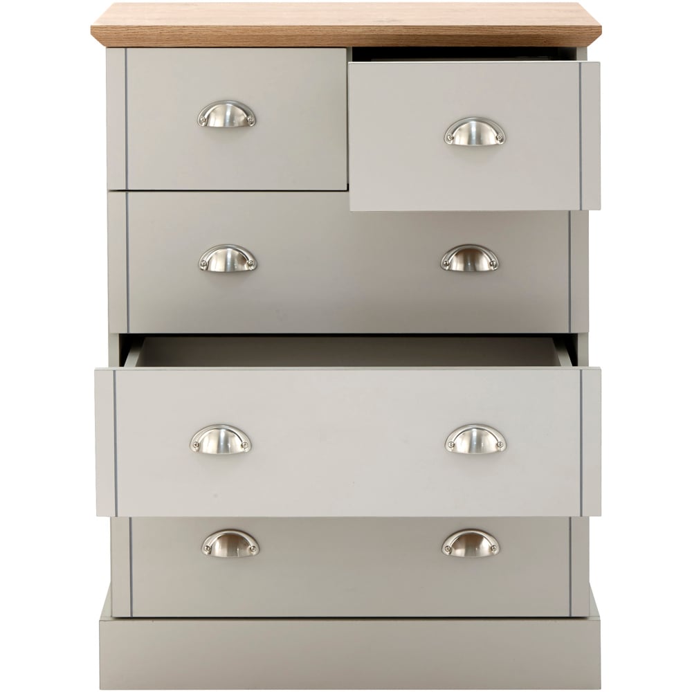 GFW Kendal 5 Drawer Grey Chest of Drawers Image 5
