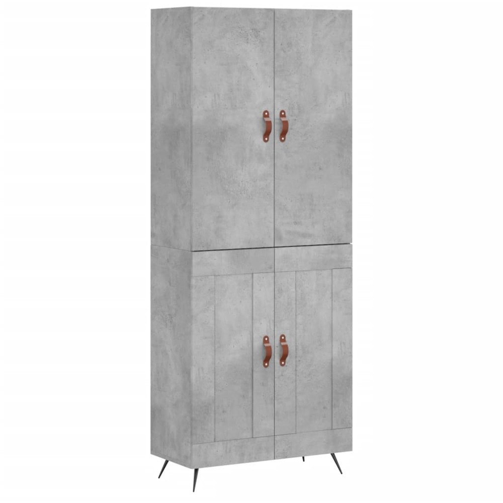 vidaXL 4 Door Concrete Grey Highboard Image 2