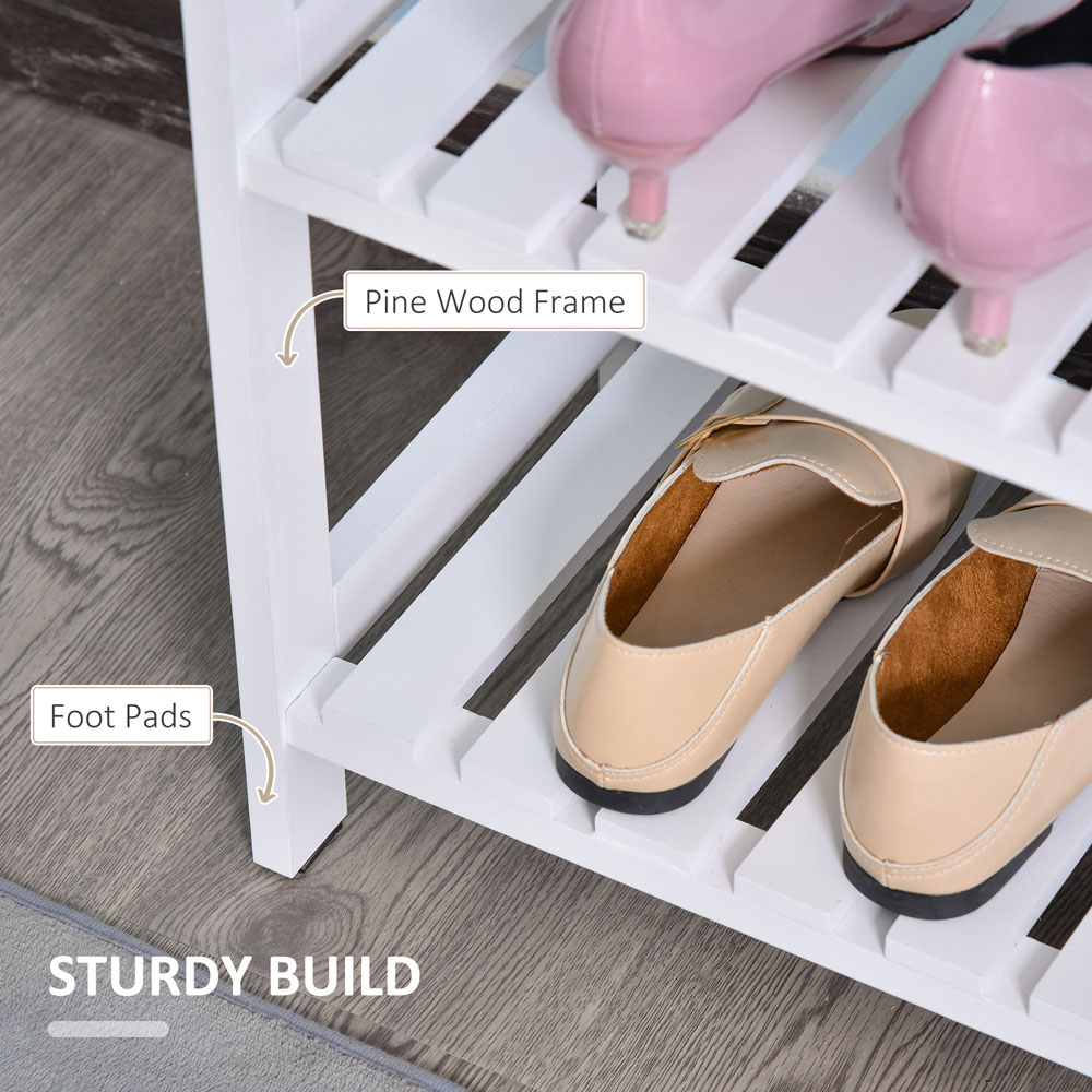 Portland 3 Tier White Shoe Rack Image 7
