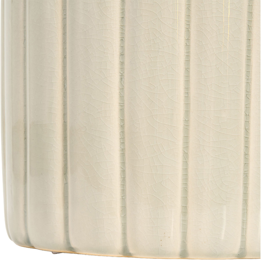 Ribbed Plant Pot Cream 17cm Image 4