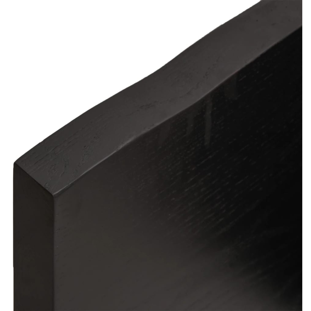 vidaXL 60 x 20 x 4cm Dark Brown Treated Solid Wood Oak Wall Shelf Image 4