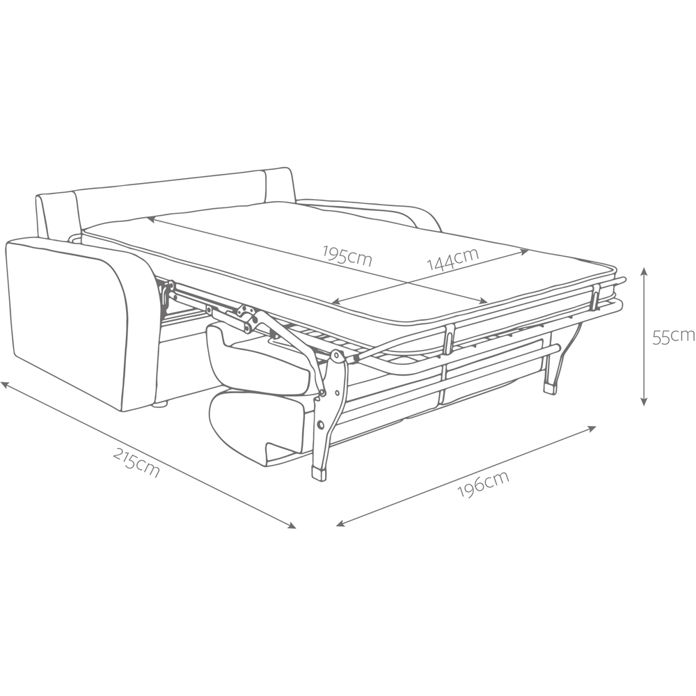 Jay-Be Deco 3 Seater Brushed Twill Smoke Sofa Bed with e-Sprung Mattress Image 9