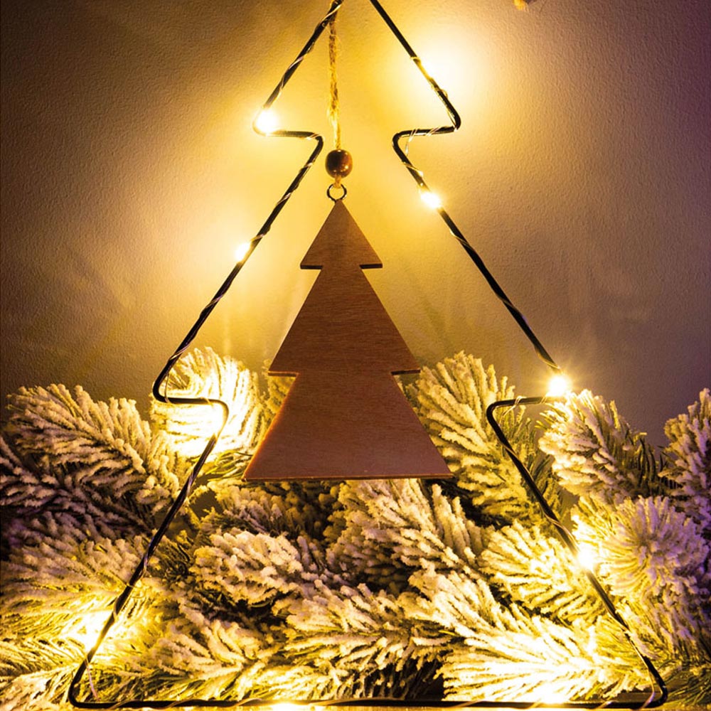 St Helens Black LED Metal Christmas Tree Silhouette Image 3