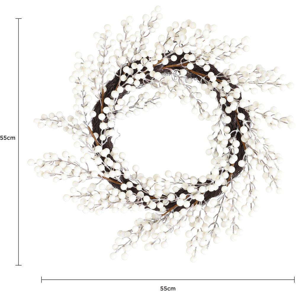 Charles Bentley White Berry Christmas Wreath 55cm Image 7