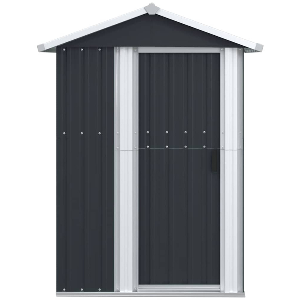 vidaXL 4.1 x 3.2ft Anthracite Galvanised Steel Apex Garden Shed Image 3