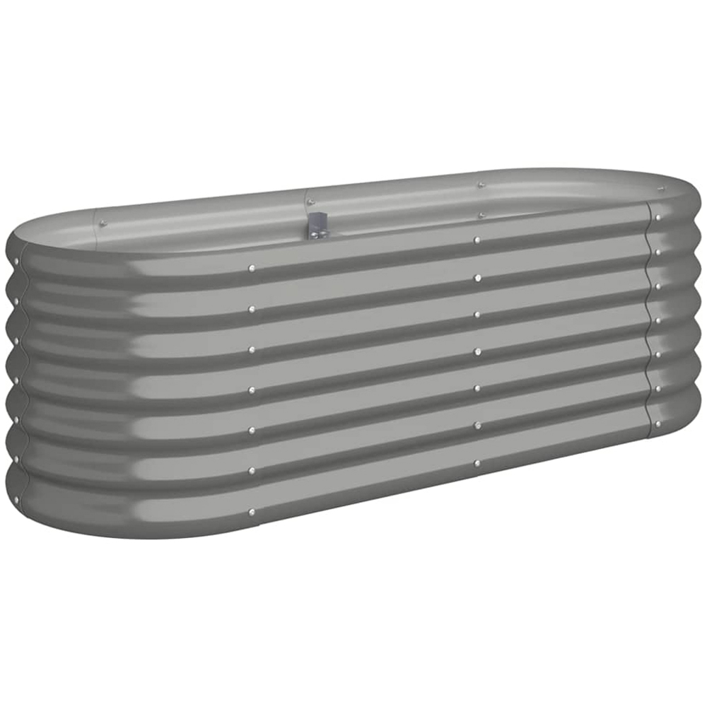 vidaXL Grey Galvanised Steel Raised Garden Bed 36 x 114 x 40cm Image 1