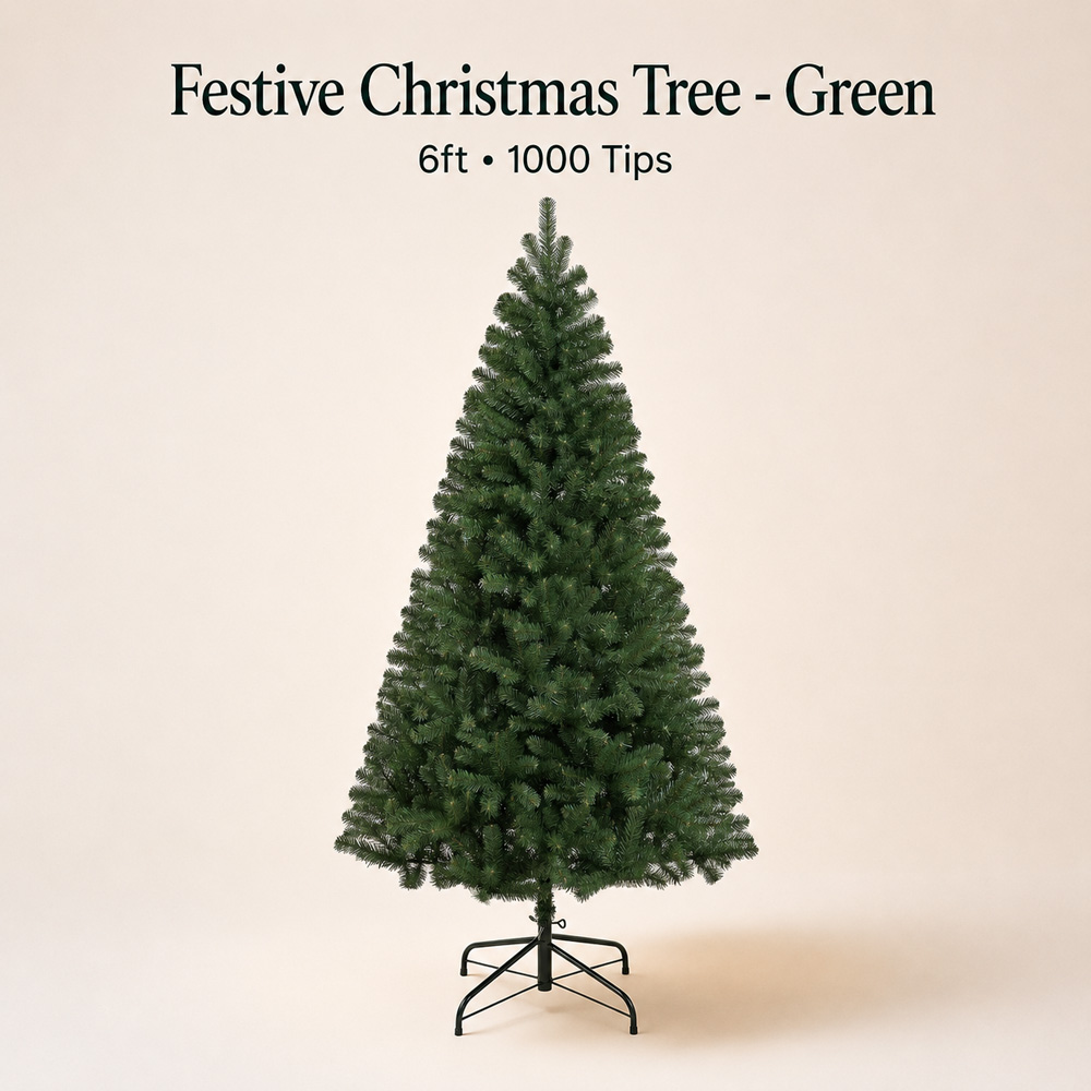 Festive Christmas Green Fir Artificial Christmas Tree 6ft Image 6