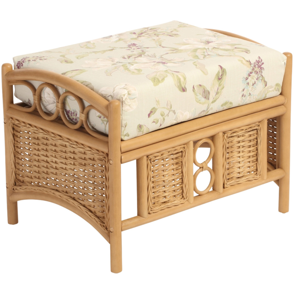 Desser Furniture Vale Wicker Lily Light Oak Footstool Image 2