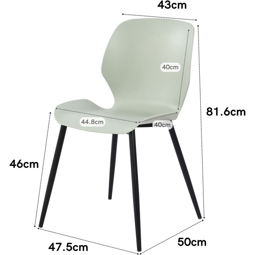 Core Products Aspen Carnaby 4 Seater Plastic Rectangular Dining Set White and Sage Green Image 7