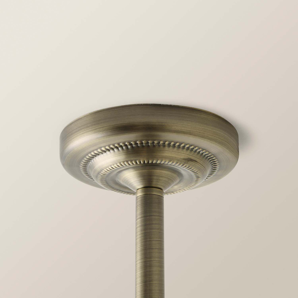 ValueLights Holborn 3 Arm Cream Scallop Putty Shade Brushed Brass Bar Ceiling Light with Bulb Image 3