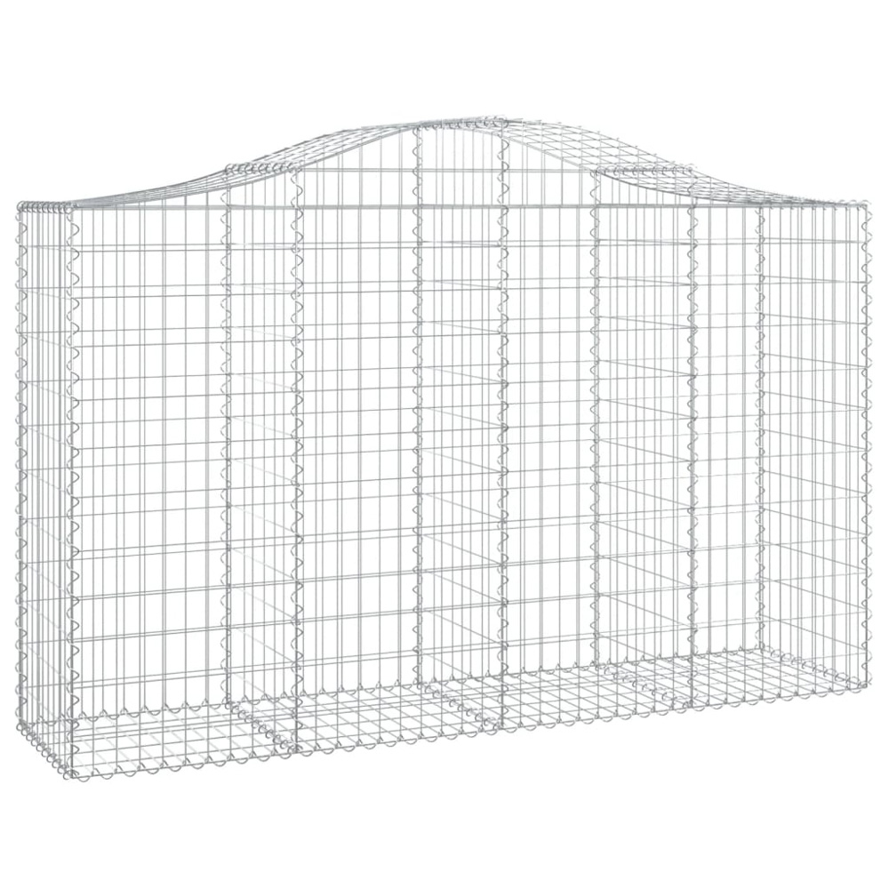 vidaXL Silver Galvanised Iron Arched Gabion Basket 200 x 50 x 120/140cm 25 Pack Image 1