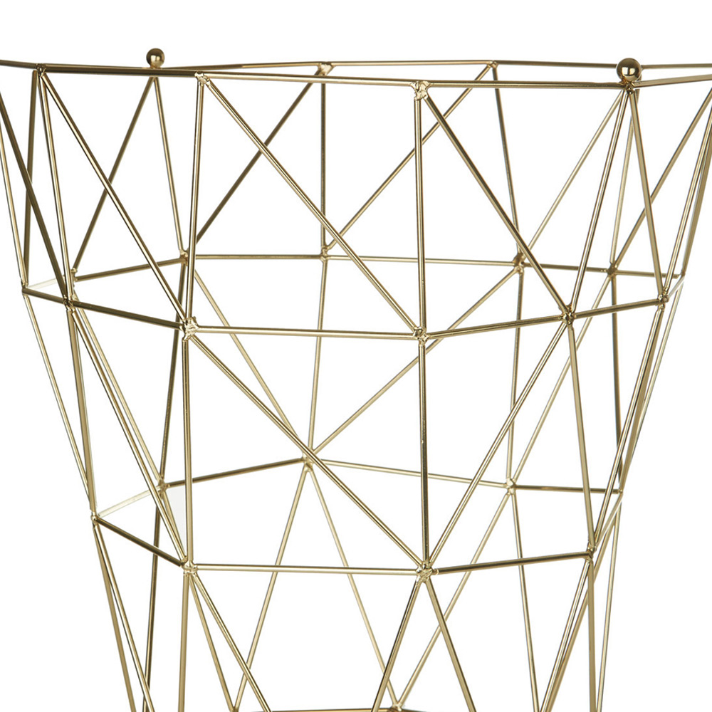 Premier Housewares Vertex Gold Finish Tall Storage Basket Image 3