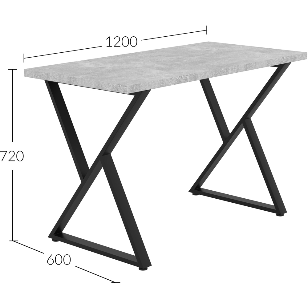 Shefa Chicago 6 Seater Dining Table Concrete Grey Image 4