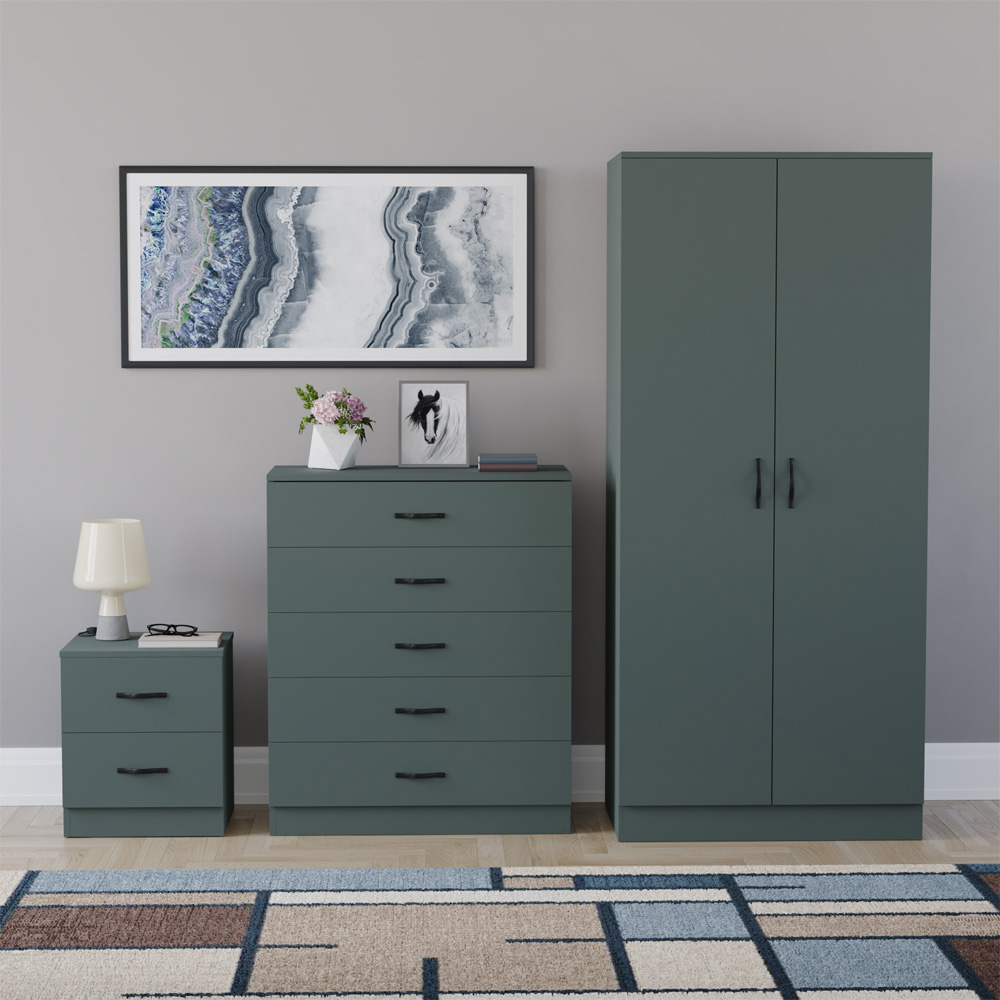 VIDA DESIGNS Riano Green 3 Piece Bedroom Furniture Set Image 2