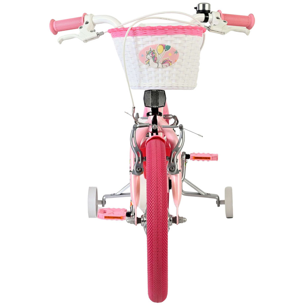 Volare Unicorn Kids 16 inch Pink Bike with Stabilisers Doll Seat and Basket Image 3