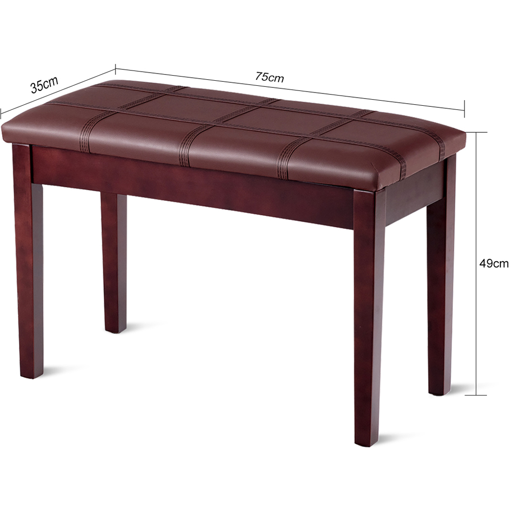 Costway Brown Wooden Piano Bench with Storage Image 9