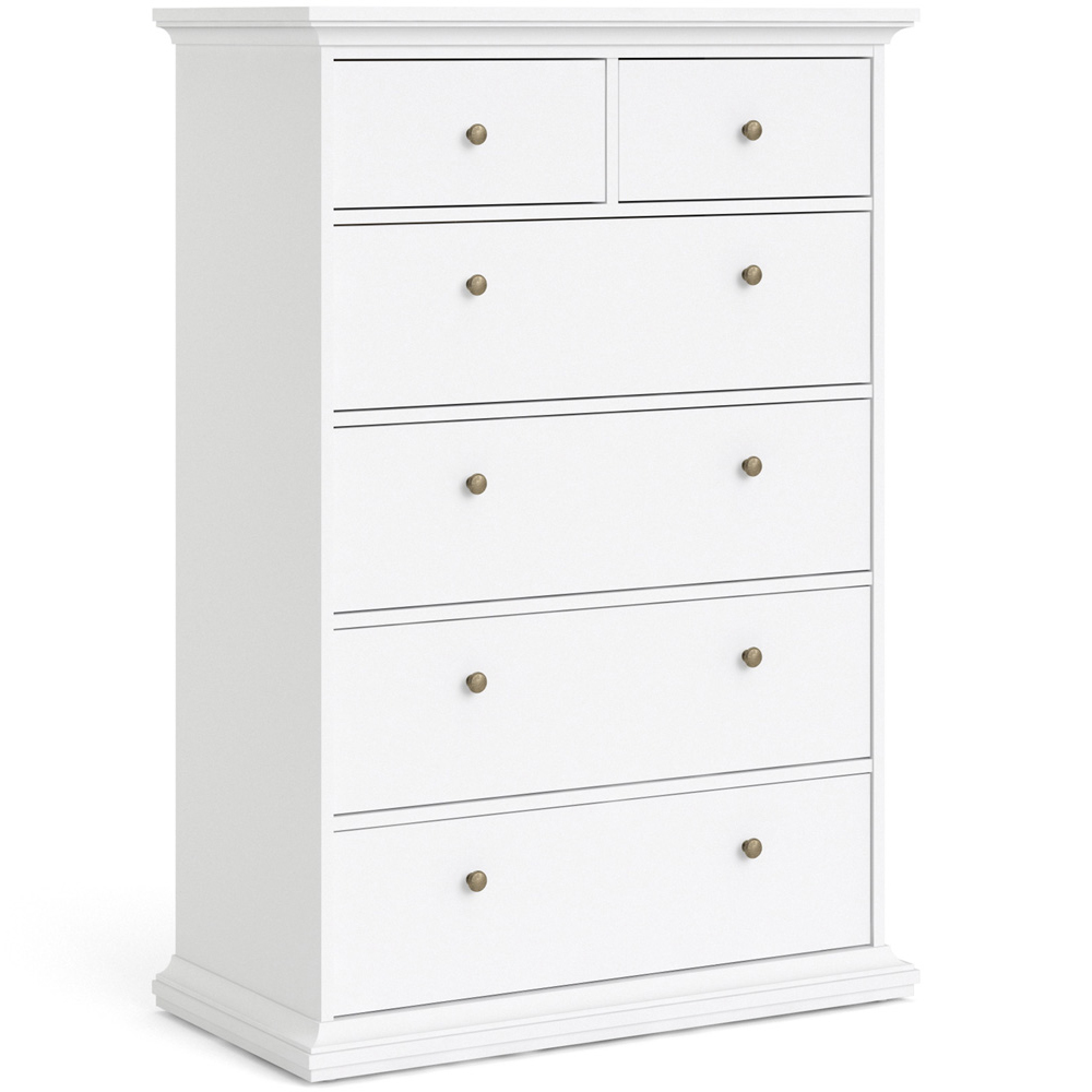 Florence Paris 6 Drawer White Chest of Drawers Image 2