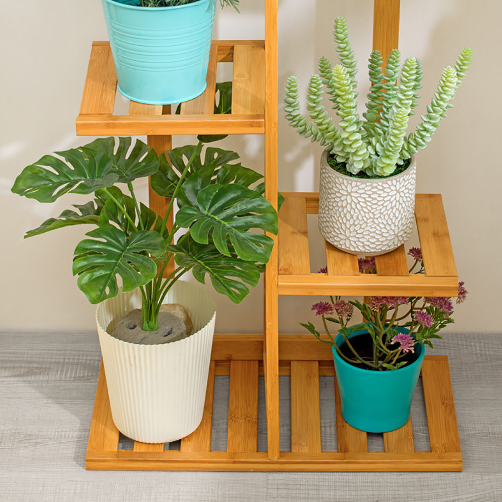 Living and Home Multi Tiered Natural Plant Stand 45 x 22 x 125cm Image 8