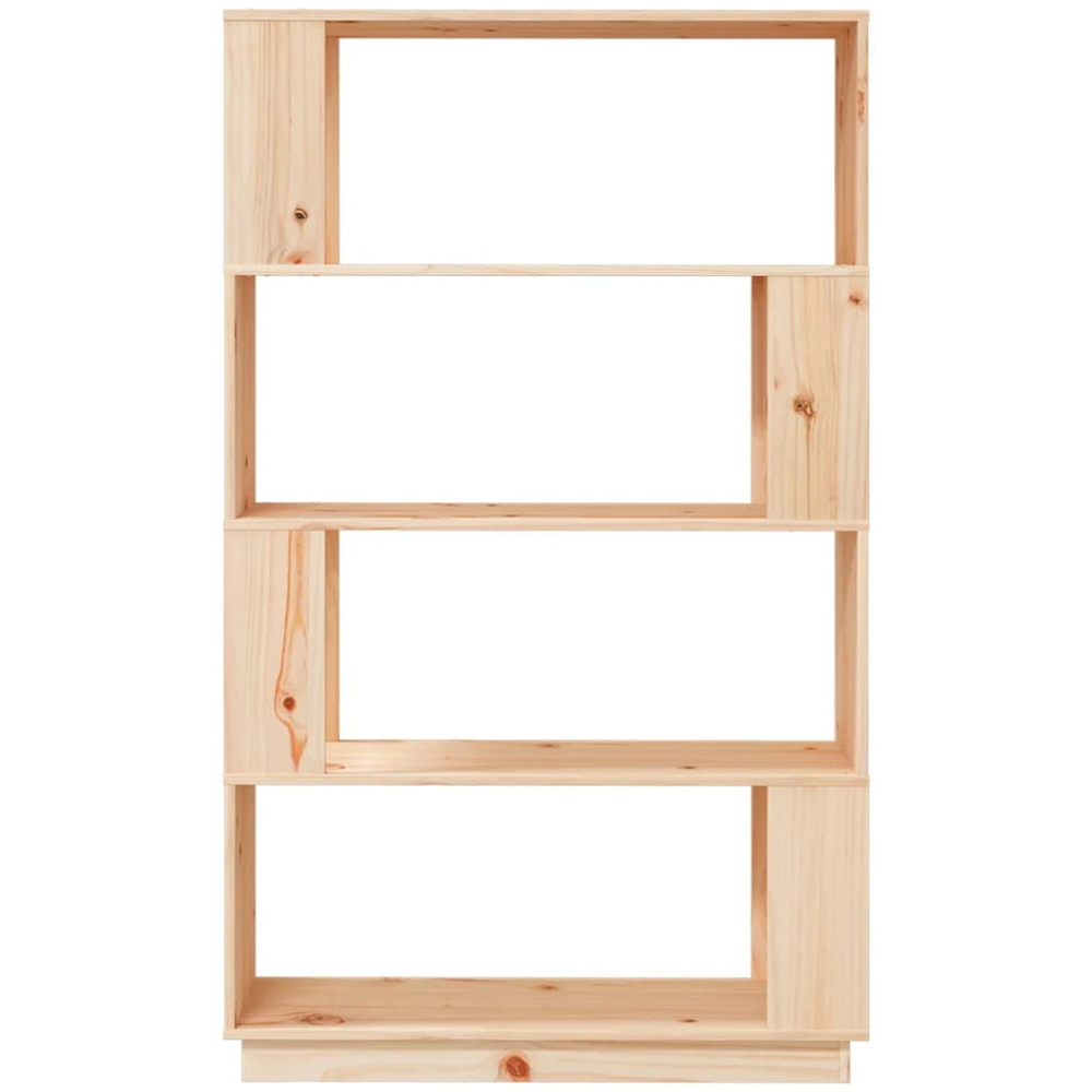 vidaXL 4 Shelf Natural Solid Pine Wood Bookcase Image 3