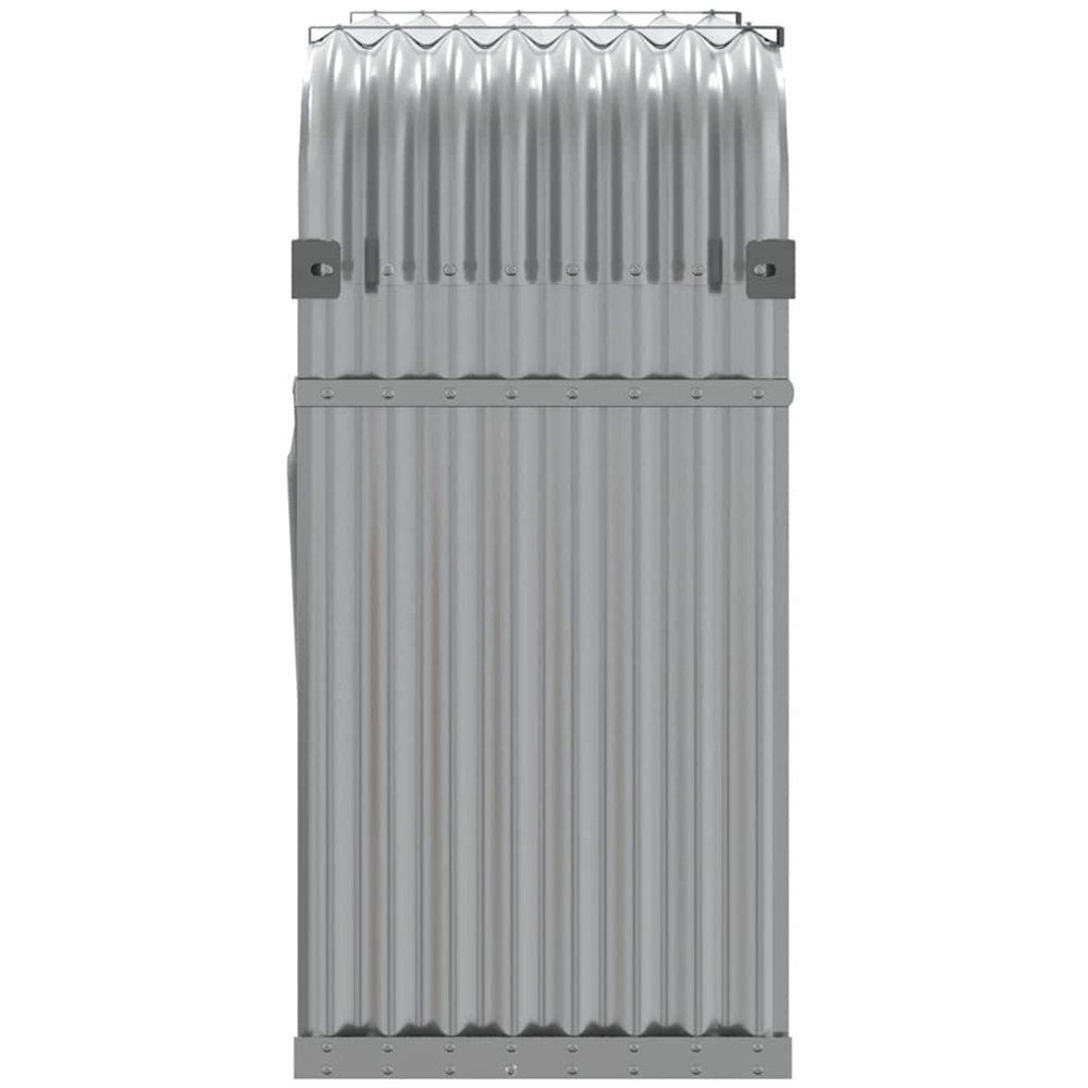 vidaXL Grey Galvanised Steel Firewood Log Holder 100 x 120 x 45cm Image 4