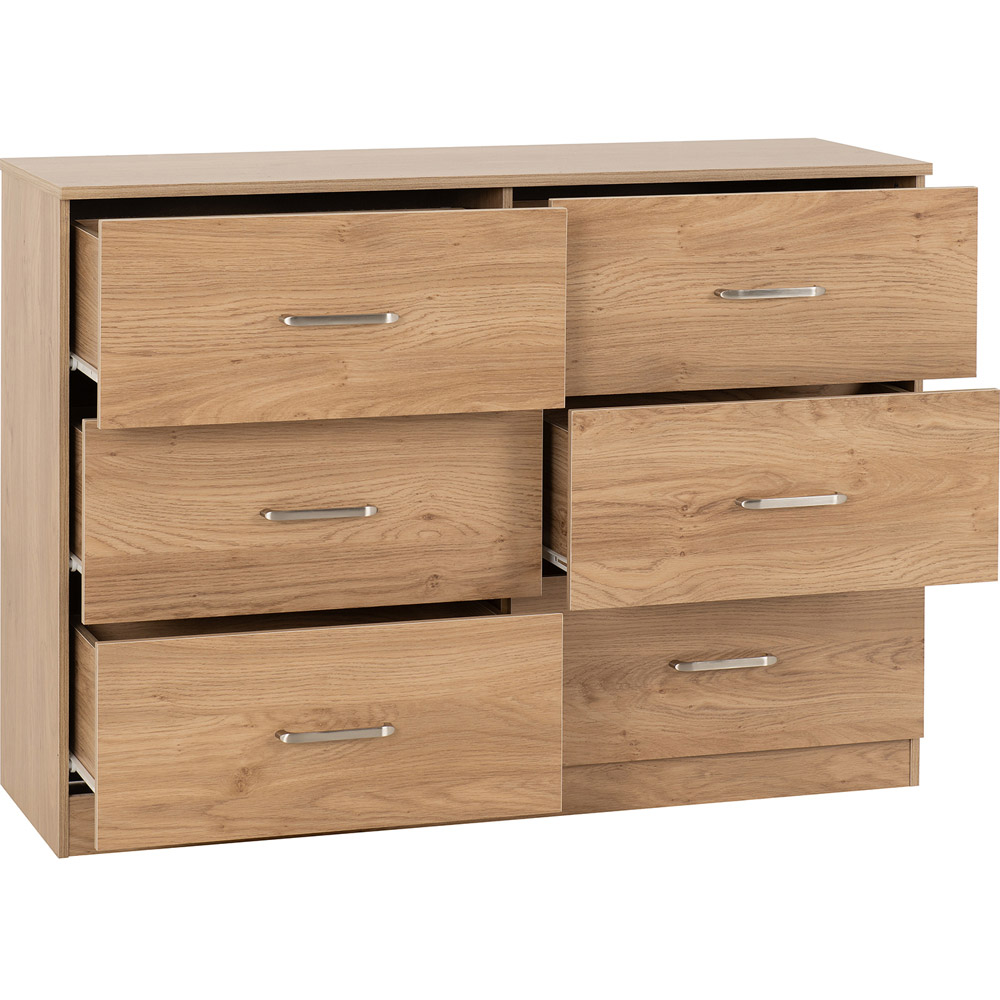 Seconique Dakota 6 Drawer Oak Effect Storage Chest Image 4
