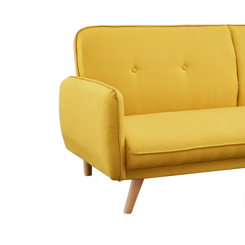 Home Detail Belmont Double Sleeper Mustard Fabric Sofa Bed Image 6