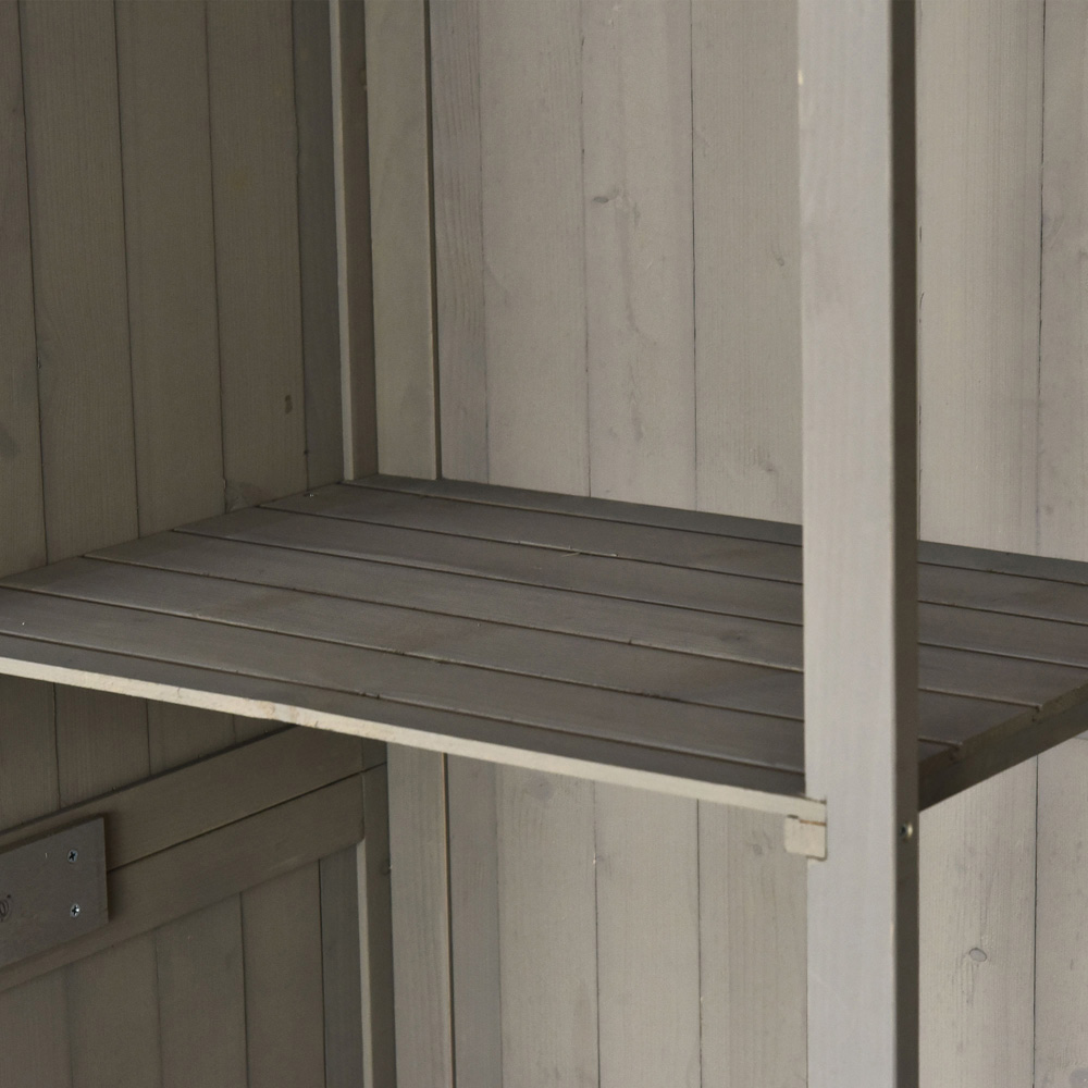 Outsunny 4 x 1.6ft Grey Wooden Pent Garden Shed Image 3