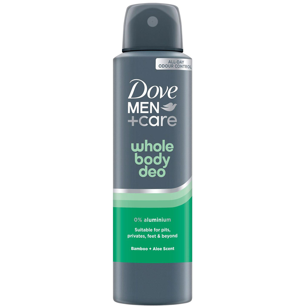 Dove Men+Care Whole Body Bamboo and Aloe 72H Odour Control Deodorant Spray 150ml 6 Pack Image 2