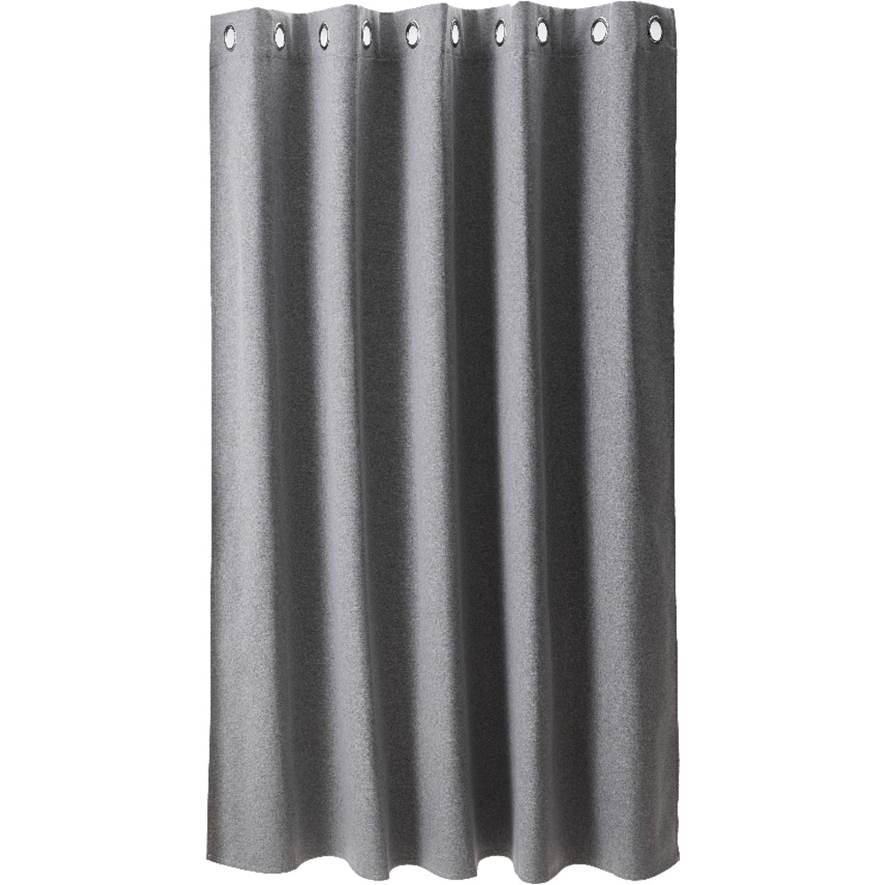 Living and Home Solid Grey Blackout Chenille Curtains 117 x 183cm Image 2