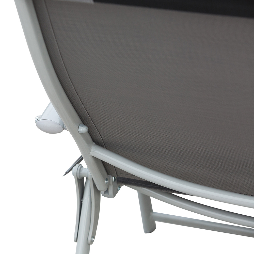 Outsunny Padded Sun Lounger Grey Wilko