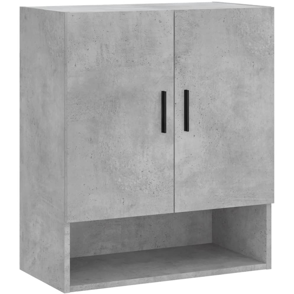 vidaXL 2 Door Single Shelf Concrete Grey Wall Cabinet Image 2