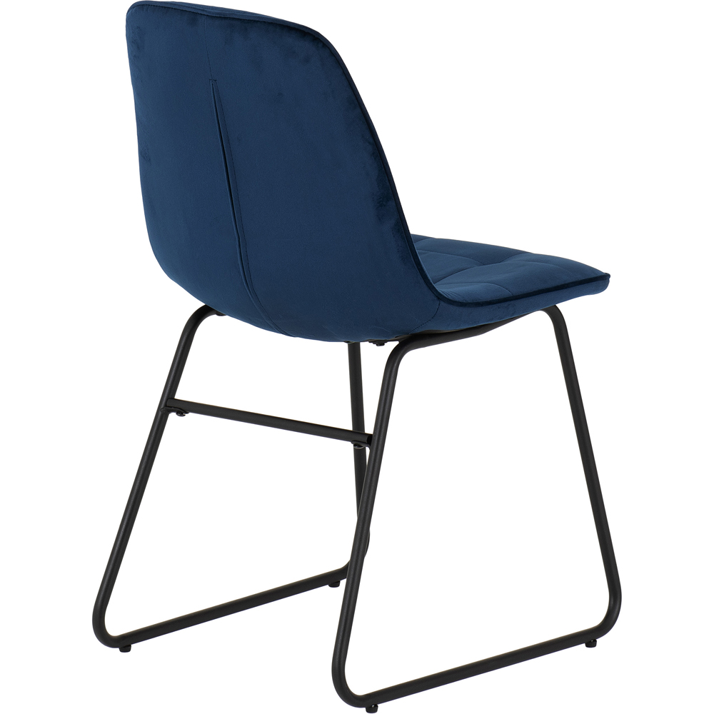 Seconique Lukas Set of 2 Sapphire Blue Velvet Dining Chair Image 6