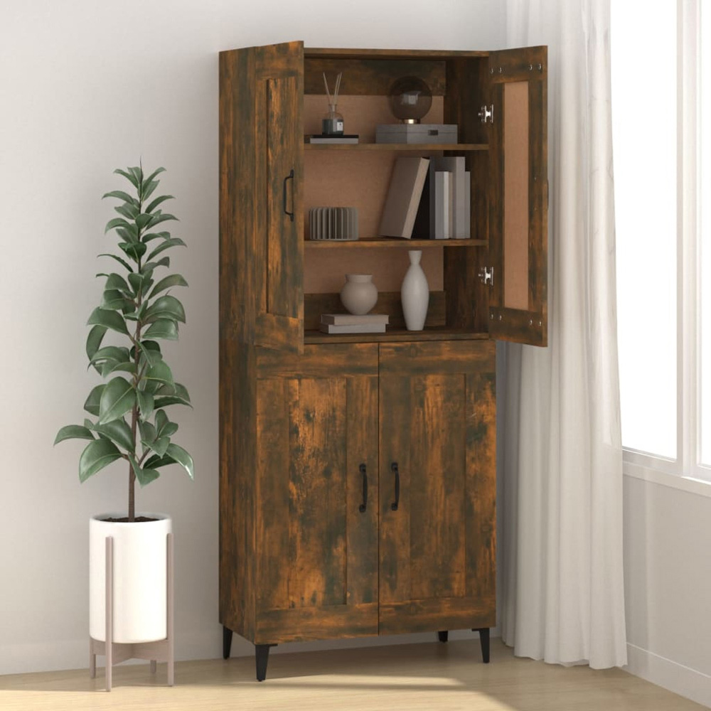 vidaXL 2 Door Smoked Oak Sideboard Image 3