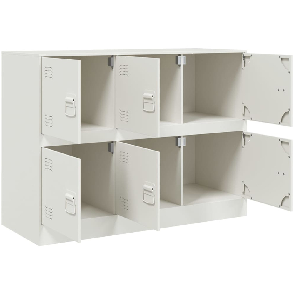 vidaXL 6 Door White Steel Sideboard Image 7